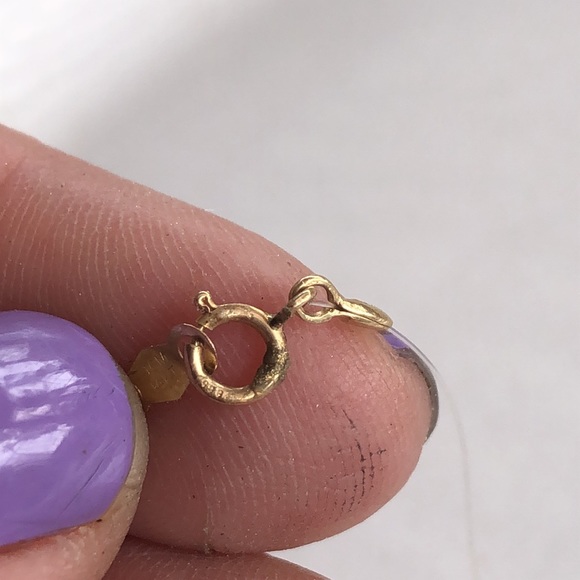 14K Real Yellow Gold Bead Invisible Necklace - Picture 6 of 9